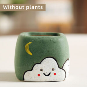 A-Green Square Cloud Pot