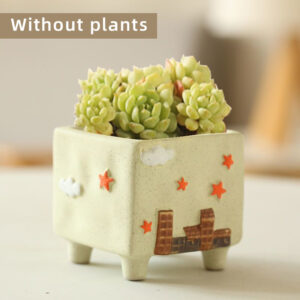 D-Dark Blue Four-Legged Cloud Pot