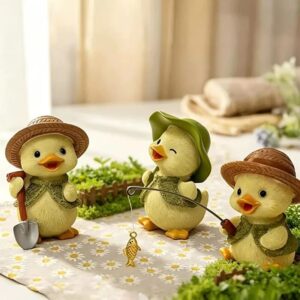 Whimsical Duck Trio Figurines