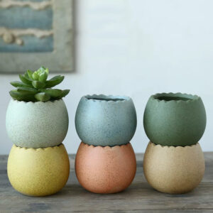 Speckled Egg Shaped Succulent Pots