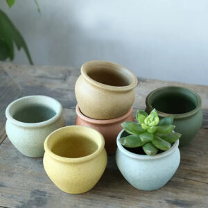 Speckled Round Flare Rim Pots