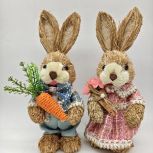11in Pink Blue Elegant Rabbits