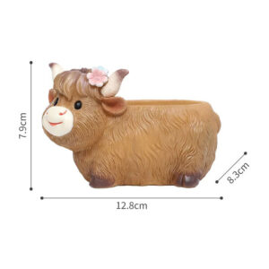 Lying Highland Cow Planter