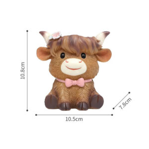 Pink Bow Highland Cow Planter