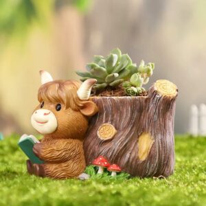 Highland Cow Planter 4-Piece Set
