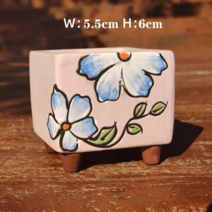 Pink Blue Twin Flower Pot