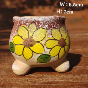 Rustic Red Sunflower Round Pot