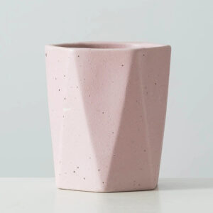 Muted Pink Faceted Planter