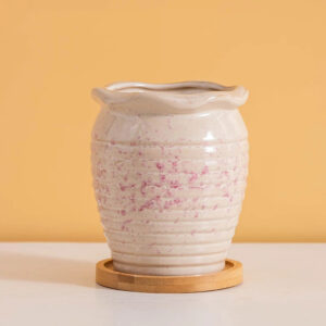 Ribbed Wavy Pot with Tray