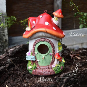 Whimsical Red Mushroom Birdhouse
