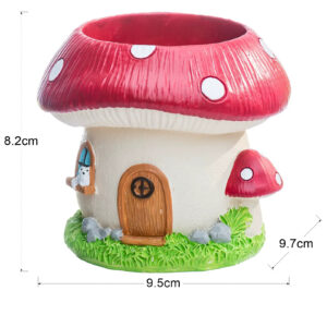 Red Mushroom House Fox Planter