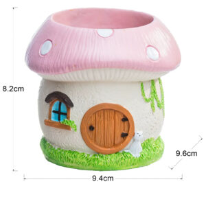 Pink Mushroom House Cat Planter