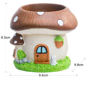 Brown Mushroom House Puppy Pot