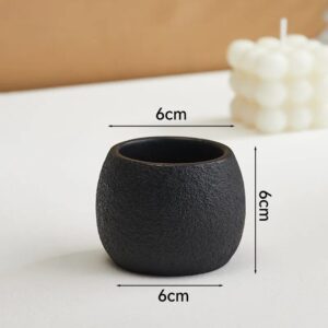 Textured Black Oval Succulent Pot
