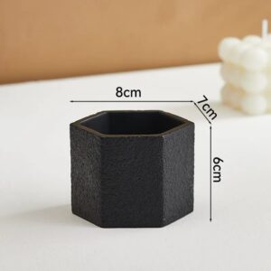 Textured Black Hexagon Planter