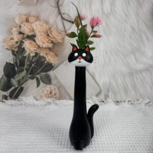 Black Cat Whimsical Planter