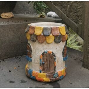 Colorful Shingled Fairy House Planter