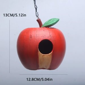 Red Apple Shaped Birdhouse