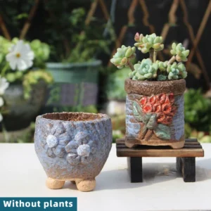 2pcs Elegant Embossed Planters