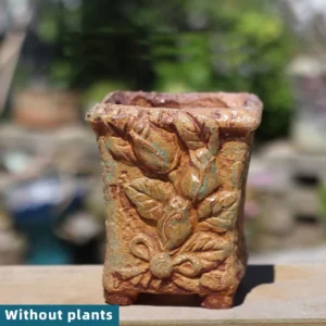 Brown Rose Square Planter