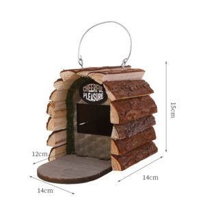 Medium Rustic Wood Birdhouse 5.9in