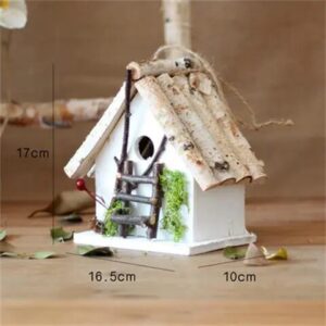 White Birch Log Birdhouse 6.69in