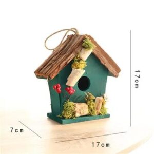 Medium Green Forest Birdhouse 6.69in