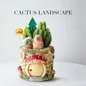 Capybara Wooden Fish Treehouse Pot