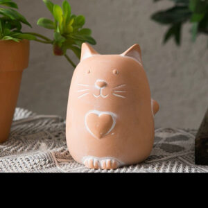 Terracotta Heart Belly Cat
