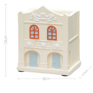 White Qilou Building Planter 4in