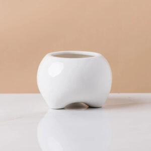 White Footed Round Planter 2.2in