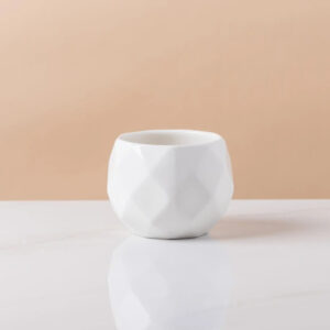 Large Faceted Diamond Pot 3.3in
