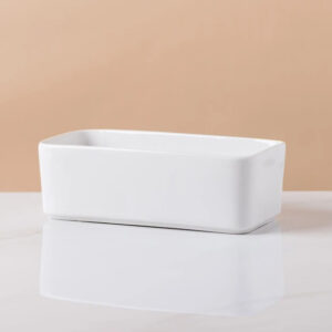 White Rectangular Pot 6.6in
