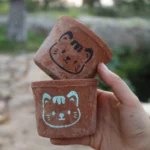 Cute Cat Hand-Painted Terracotta Planter