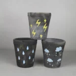 Weather Black Small Open Planter Set of 3