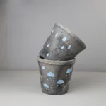 Black Medium Open Planter 5.12in Set of 2 Cloud Drop