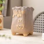 Grey Tall Square Rose Planter