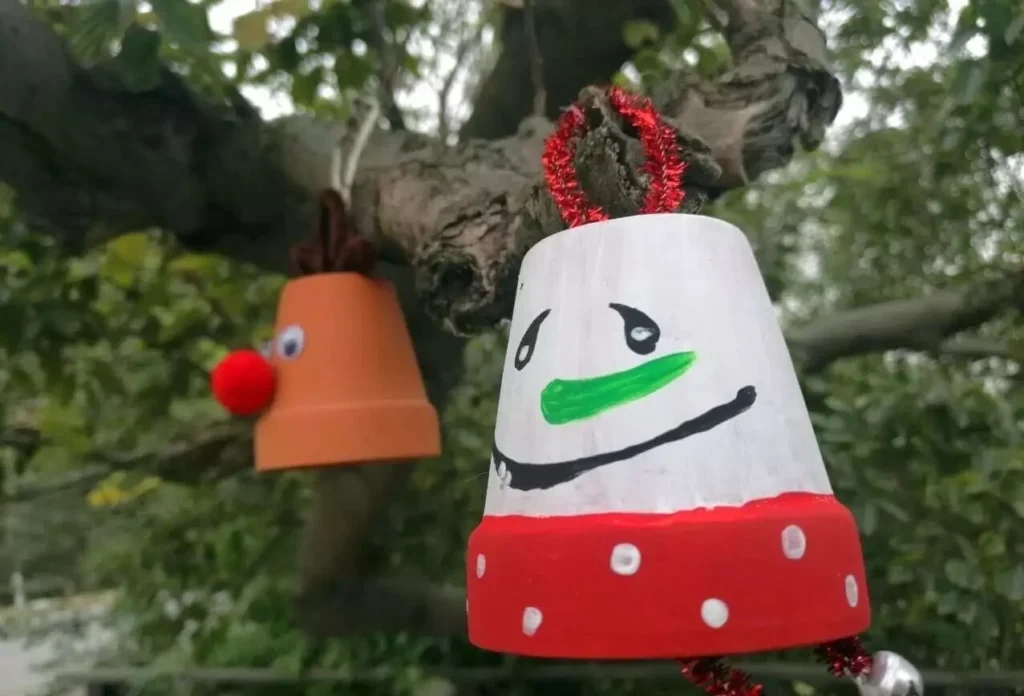 diy terracotta pot christmas ornaments: easy holiday crafts