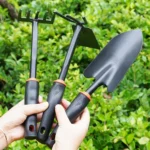 3-Piece Garden Hand Tool Set with Trowel Rake and Hoe