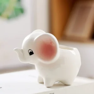White Ceramic Elephant
