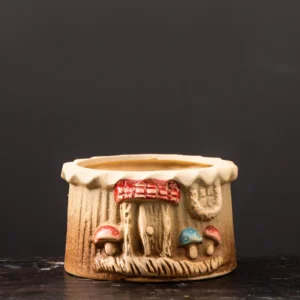 Mushroom House Yellow Brown