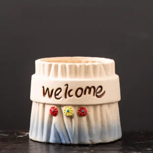Welcome Grid Blue White